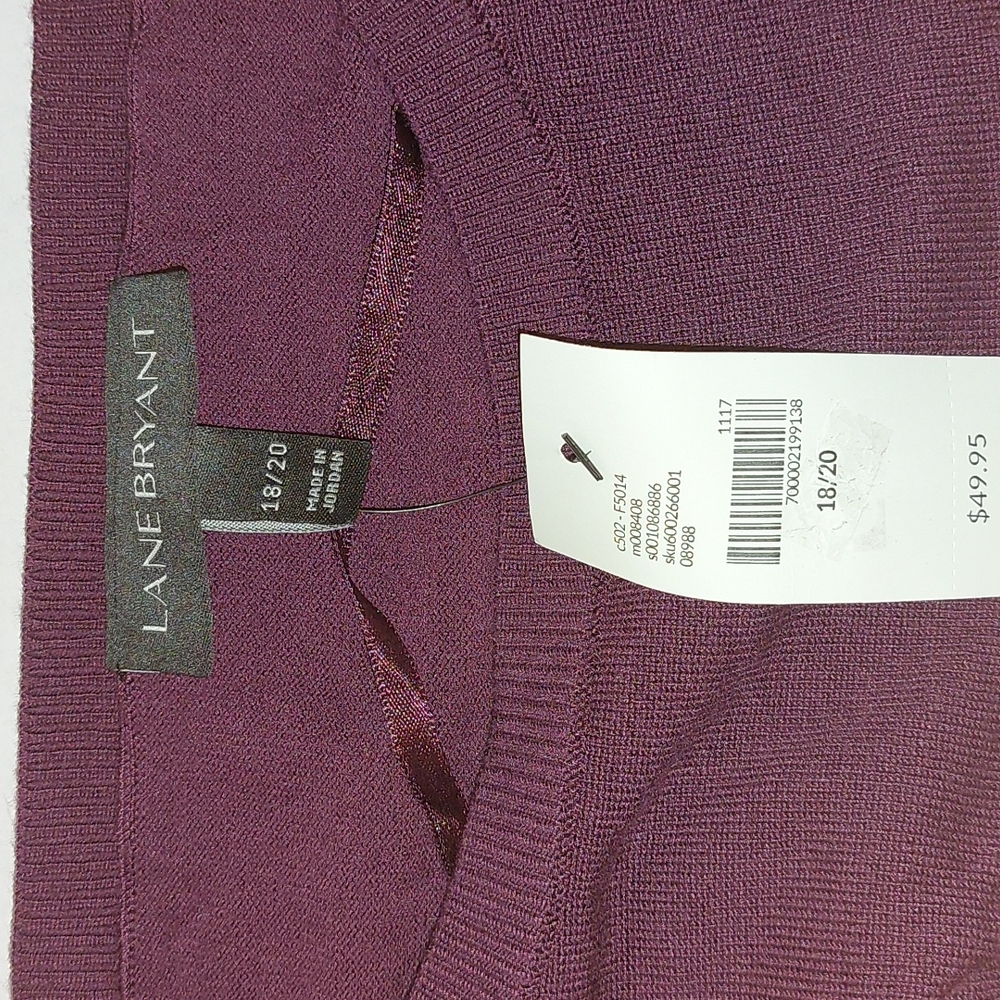 Purple Lane Bryant Widneck Plum Bell Sleeve Sweater NWT 18/20 2X - Picture 7 of 8